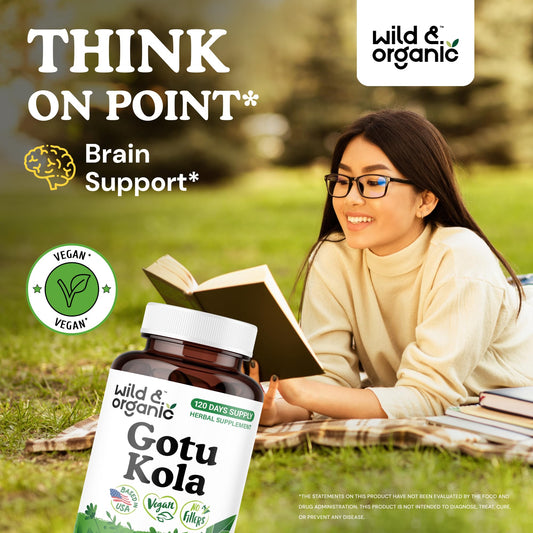 Bottle label for Wild & Organic Gotu Kola Capsules