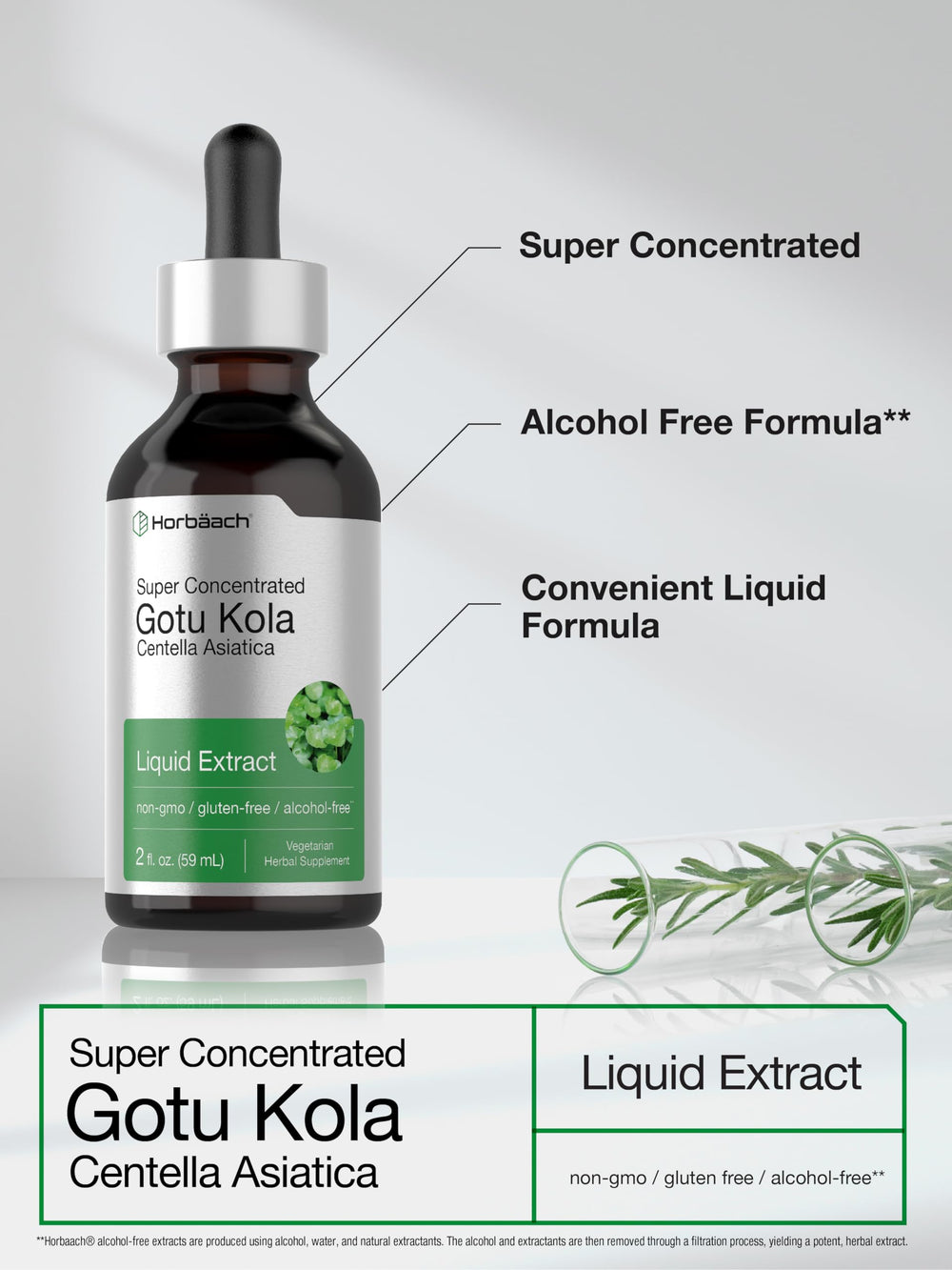 Close-up of label showing alcohol-free and gluten-free claims