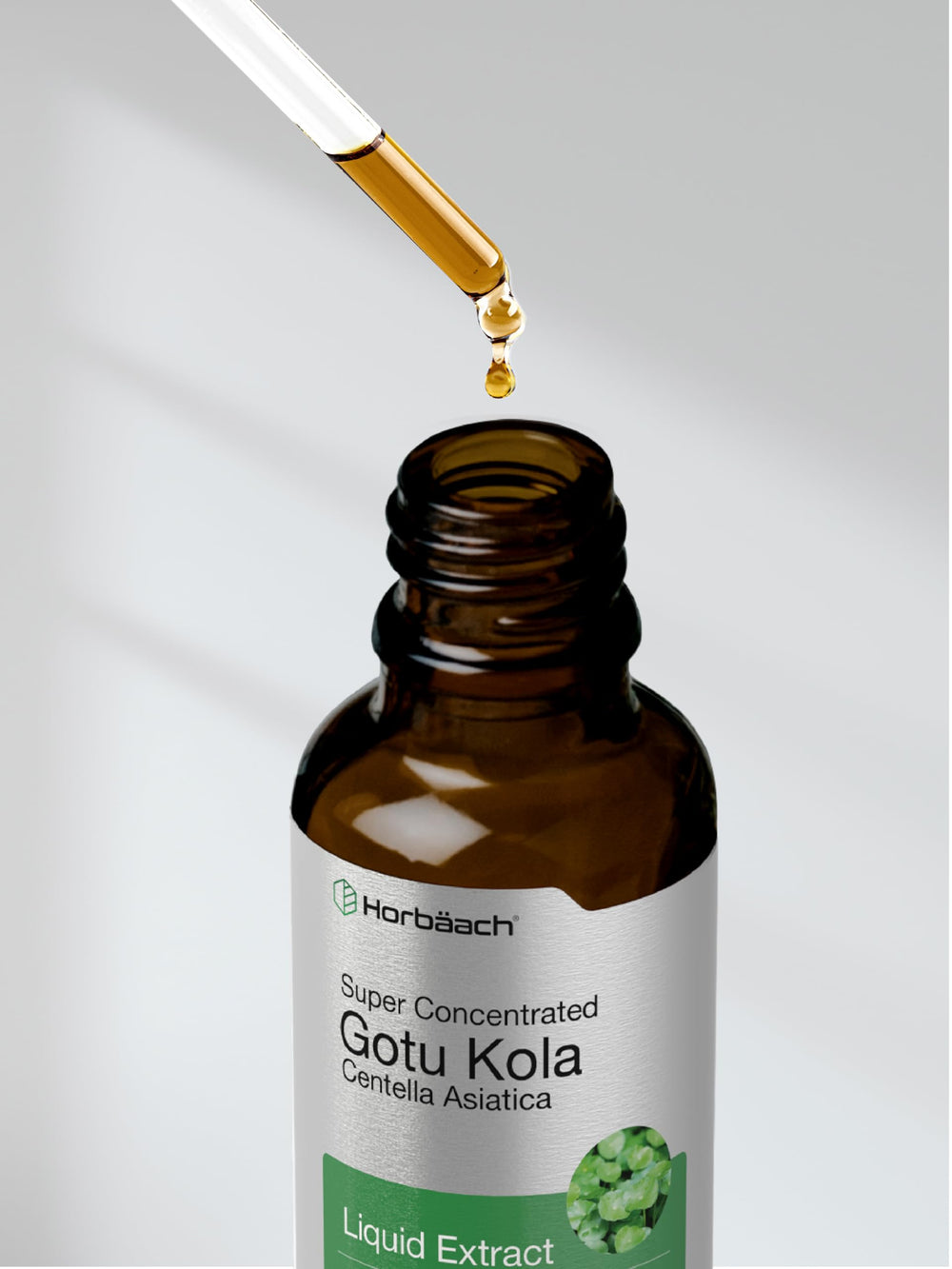 Gotu Kola Extract bottle with dropper and packaging