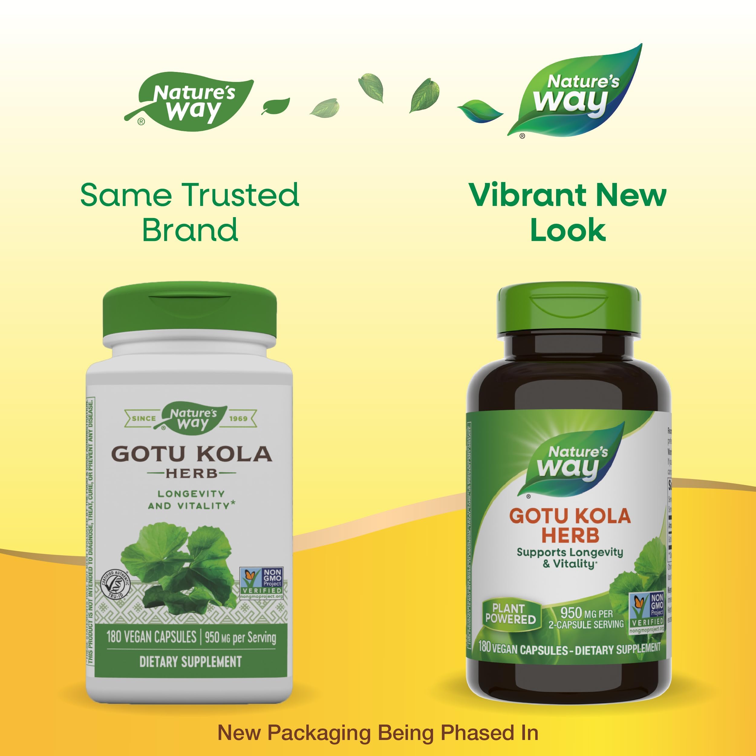 Non-GMO Project Verified seal on Gotu Kola bottle