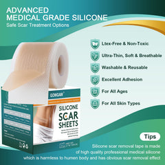 Gowgaw silicone scar strip soft-breathable film — gentle wear for sensitive skin.