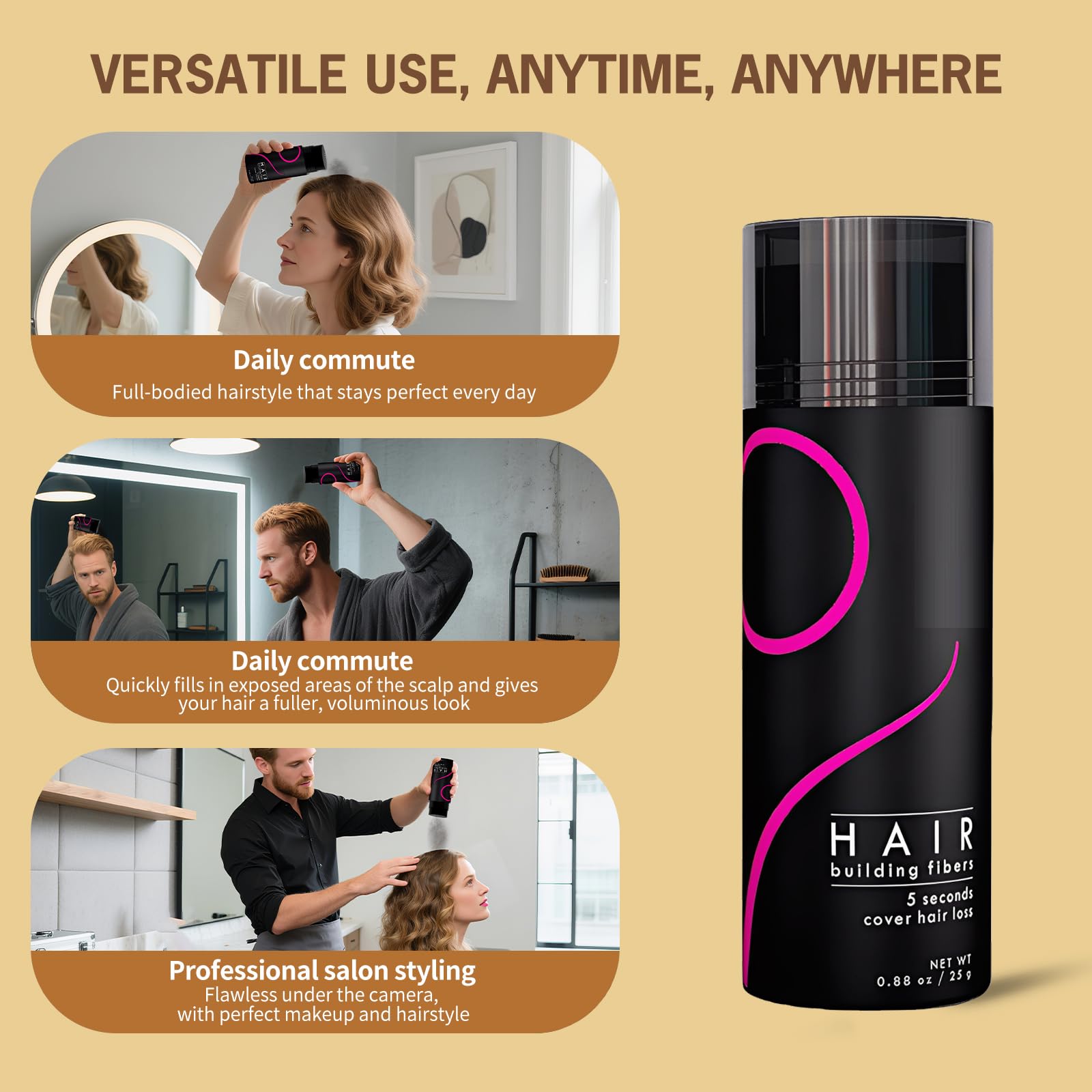 gowwim hair fibers natural finish without clumps