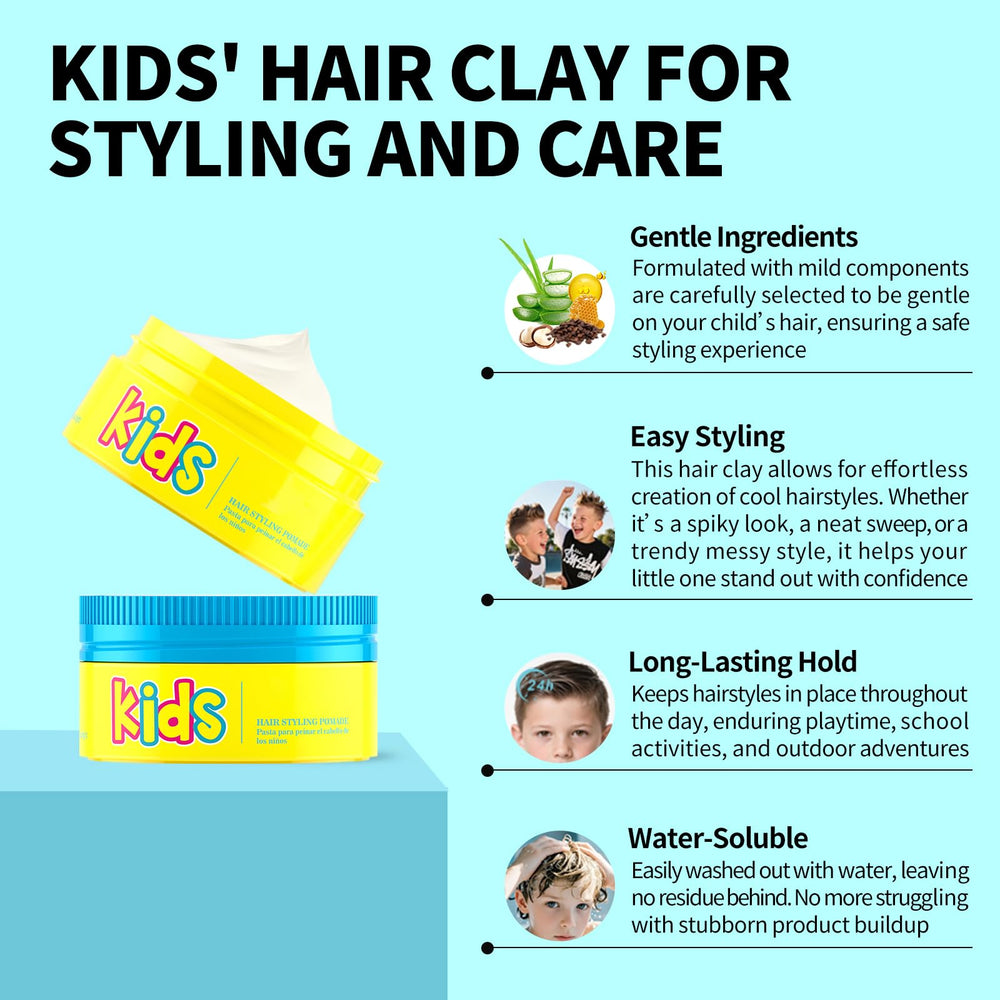 gowwim hair styling cream kids tousled look close-up shows texture