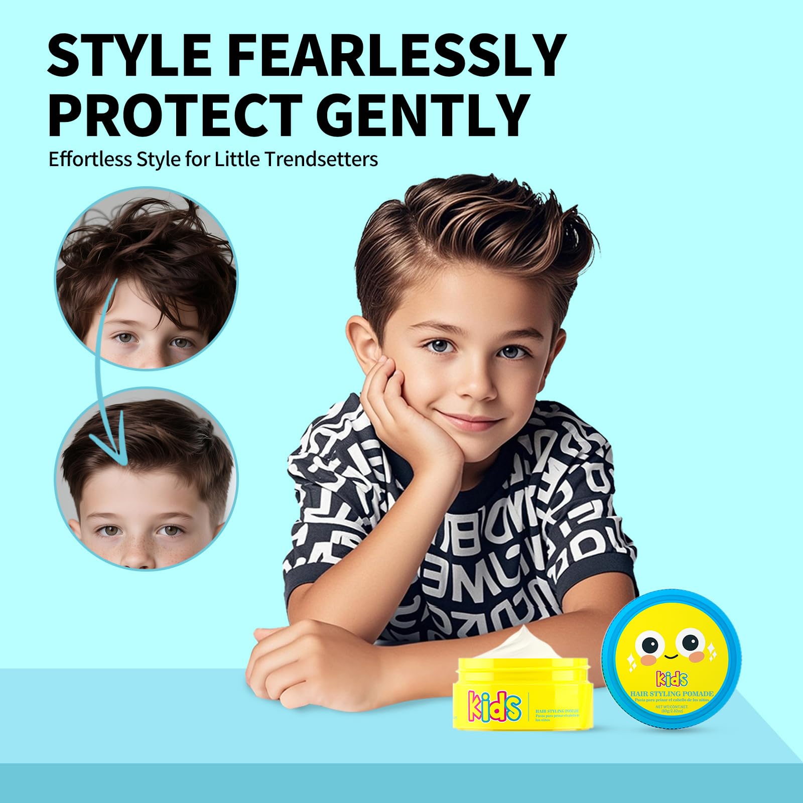 gowwim hair styling cream party-ready kid with hairstyle for photos