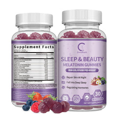 GreenPeople Women’s Melatonin Gummies 5mg with Ashwagandha, L-Theanine and Collagen – Berry flavor
