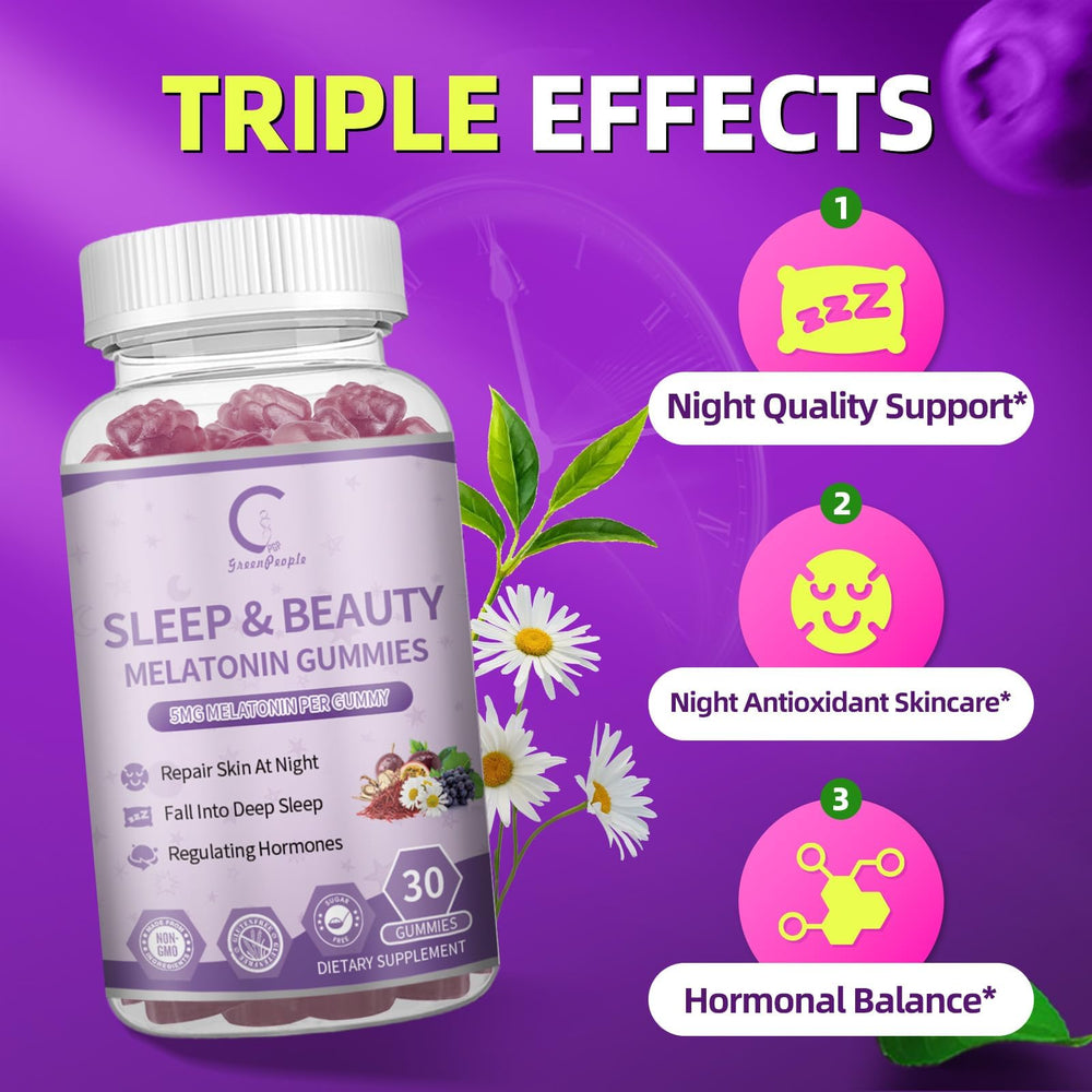 Extended-release melatonin 5mg formula with herbal blend