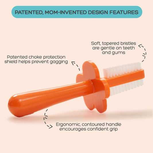 Grabease double-sided baby toothbrush navy and orange 02