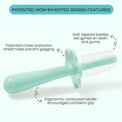 Close-up of dual-sided toothbrush design in mint