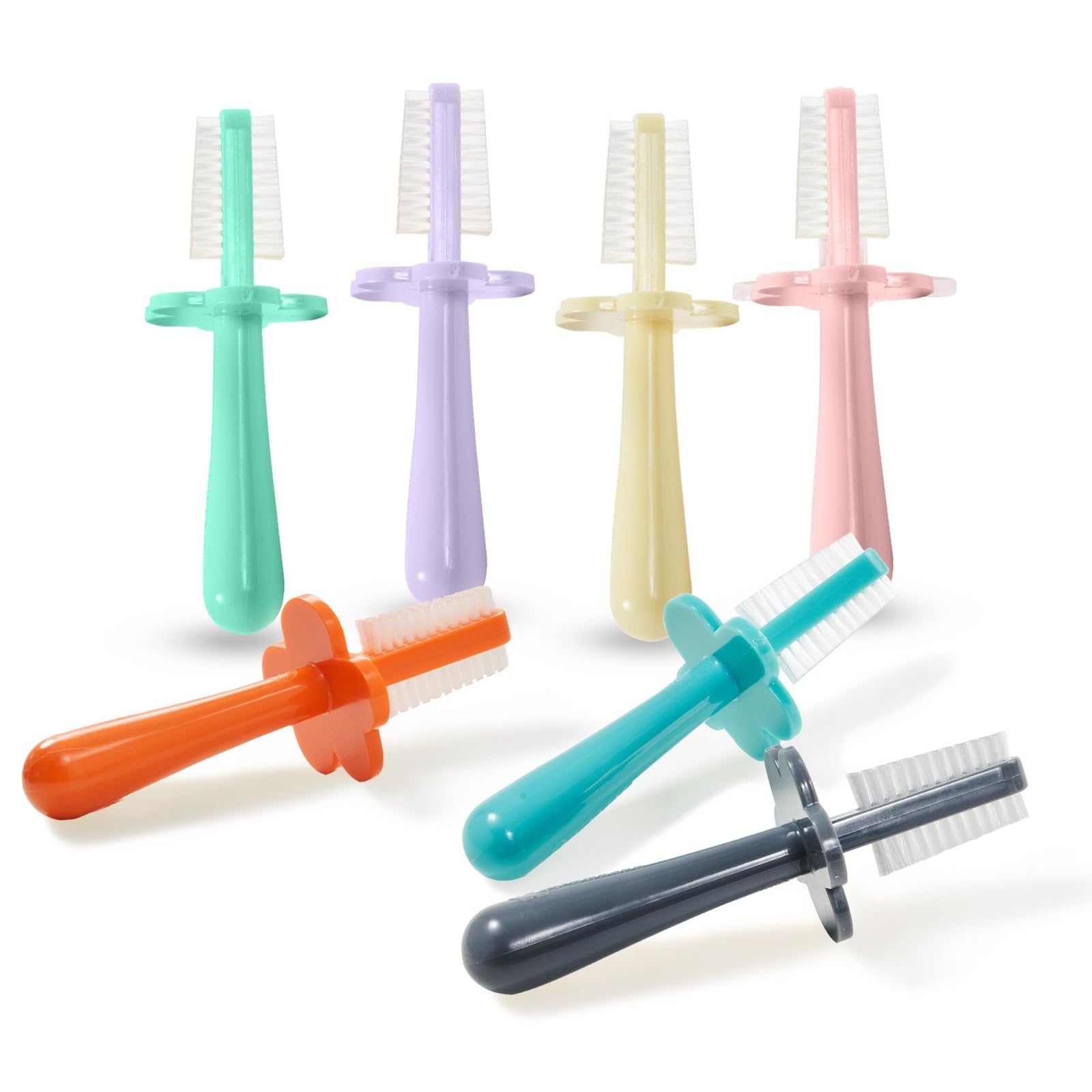 Ergonomic design toothbrush for easy grip by toddlers