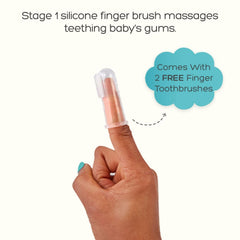 Grabease silicone finger toothbrush for gentle gum massage