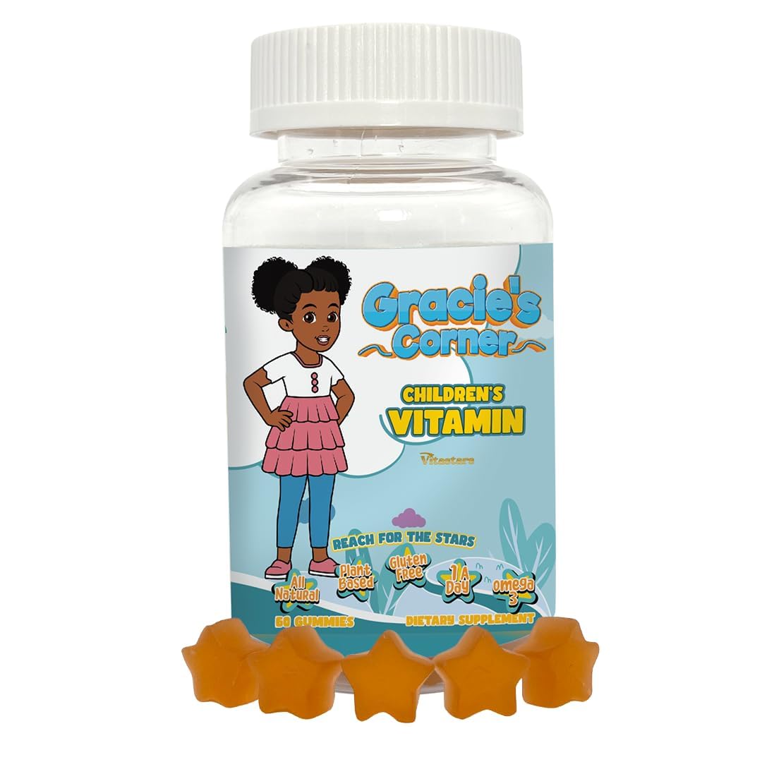Gracie’s Corner Stars Kids Multivitamin Gummies bottle with Omega-3