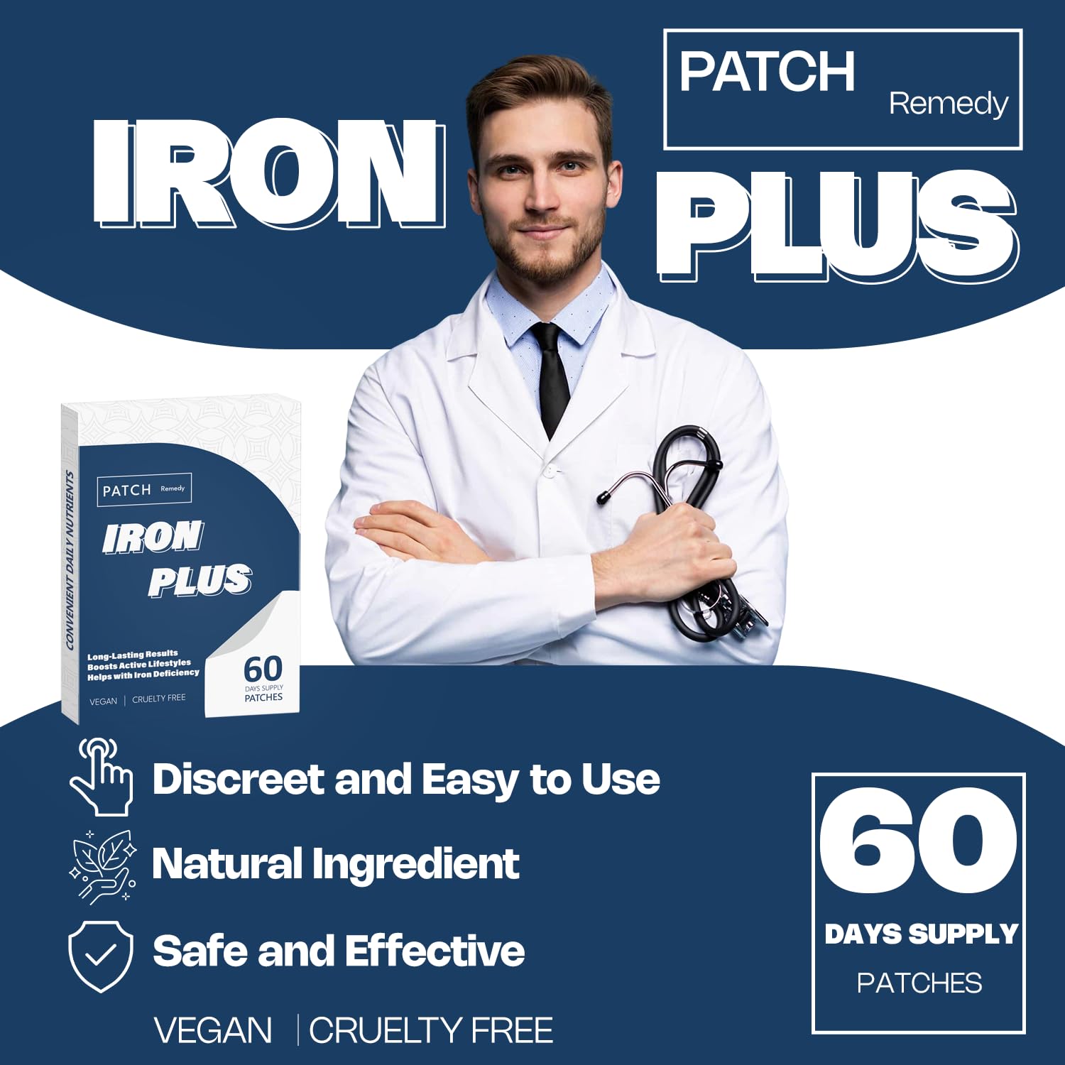 Discreet wear of Graclin Iron Plus patch at home