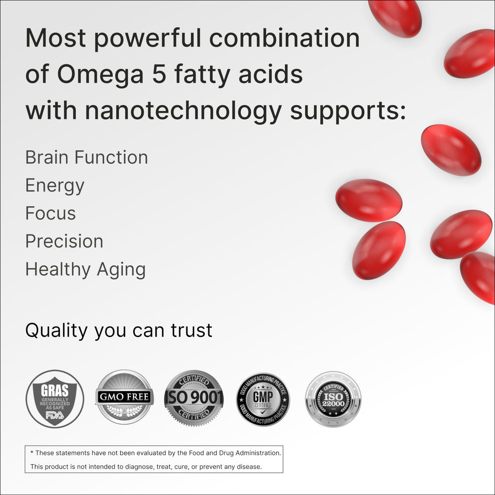Close-up of GranaGard Omega 5 label – 120 capsules