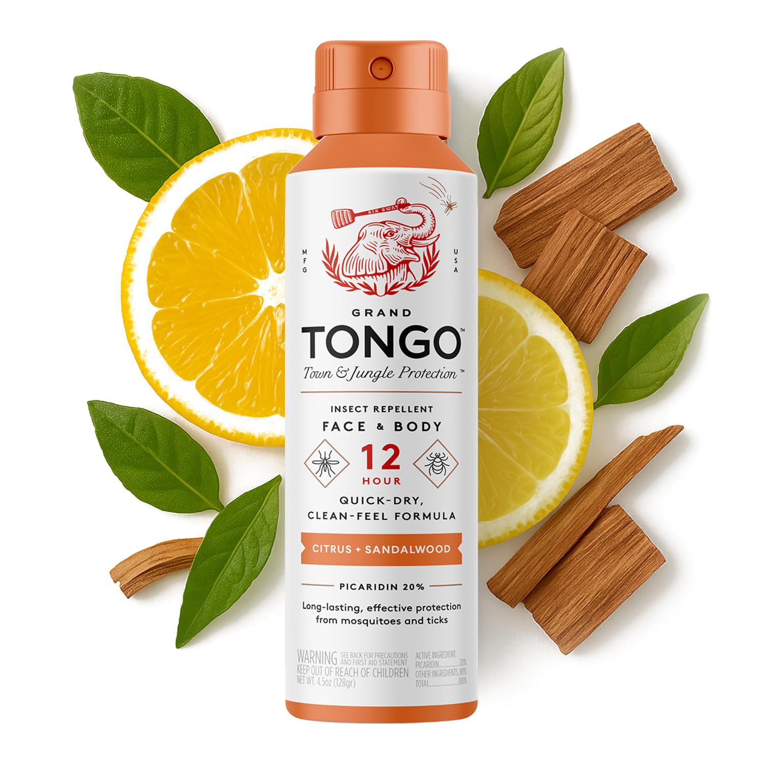 Grand Tongo DEET-Free Insect Repellent bottle front for outdoor protection