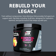 Granite EAAs bottle with nutrition label
