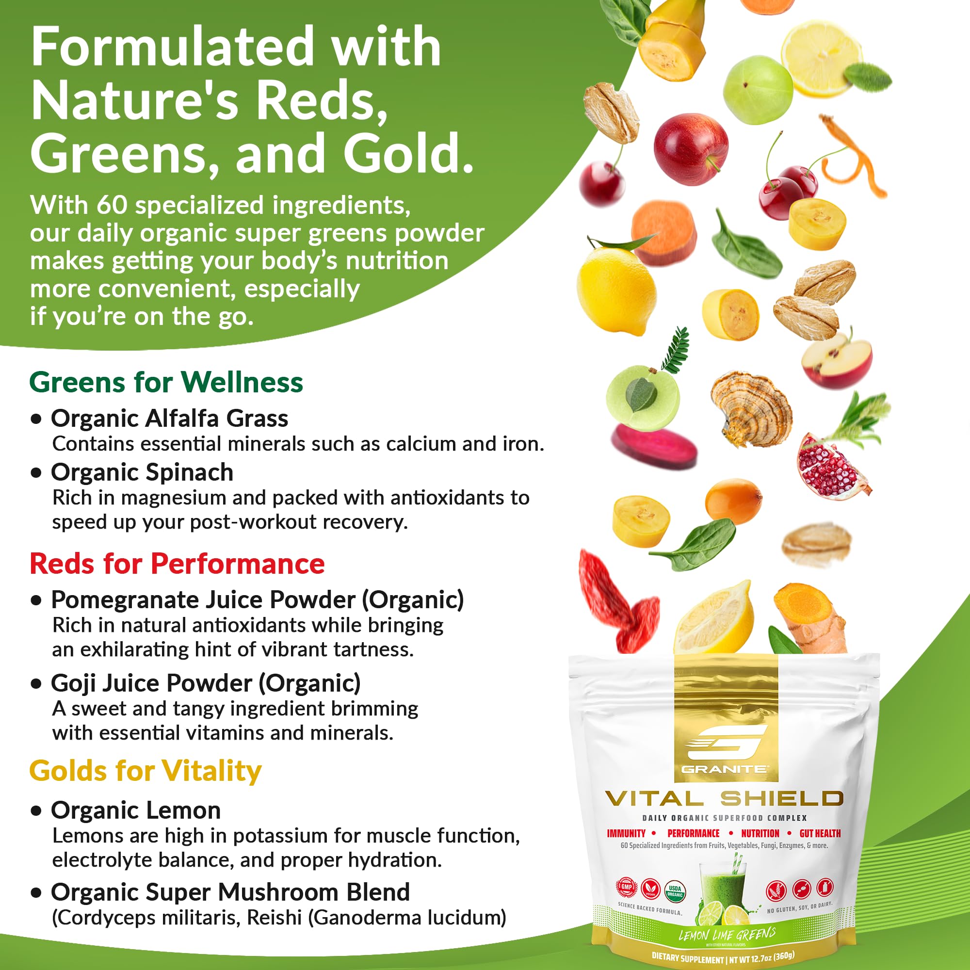 Nutrition facts: 35 calories per scoop, zero added sugar