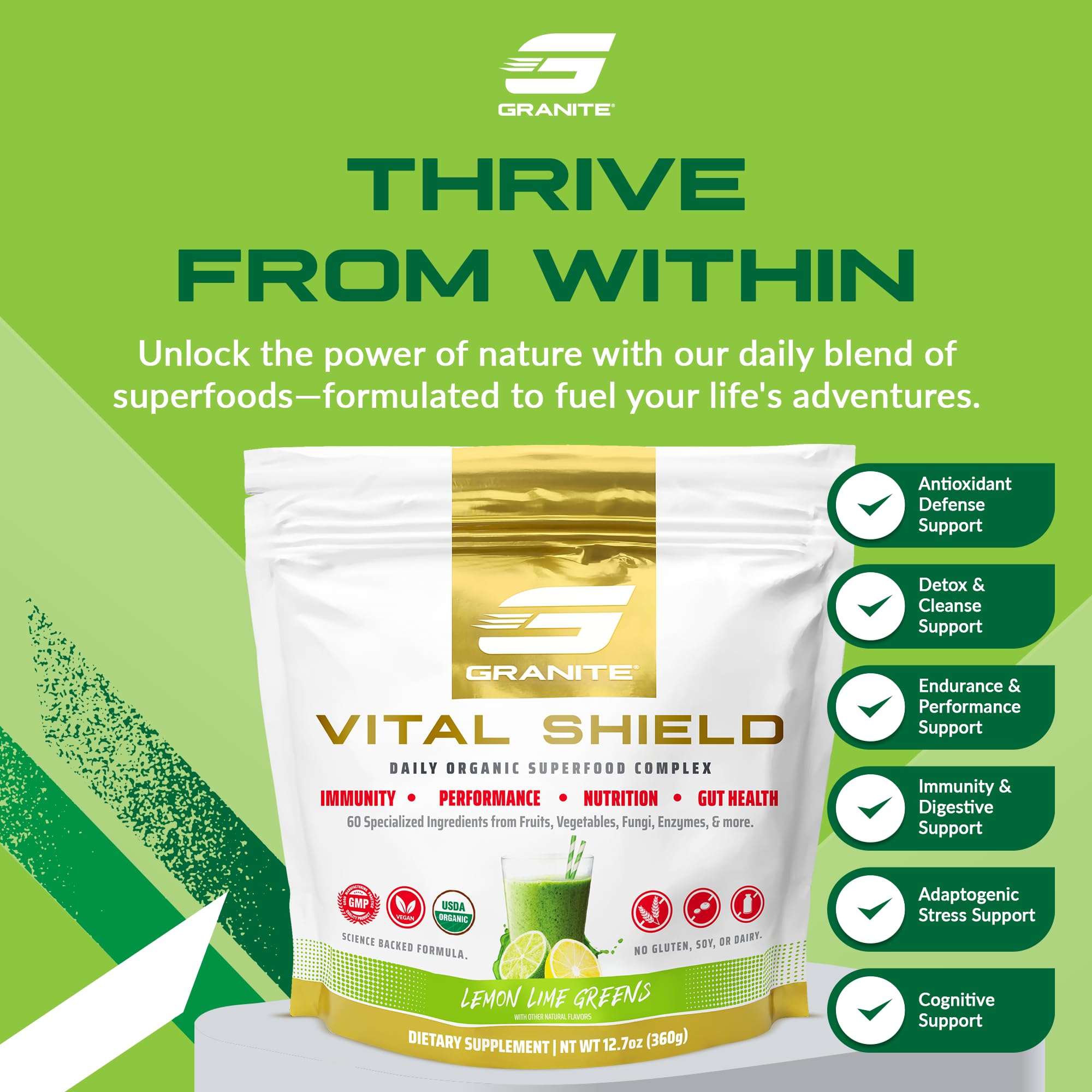 Vital Shield Lemon Lime container side view with USDA Organic seal
