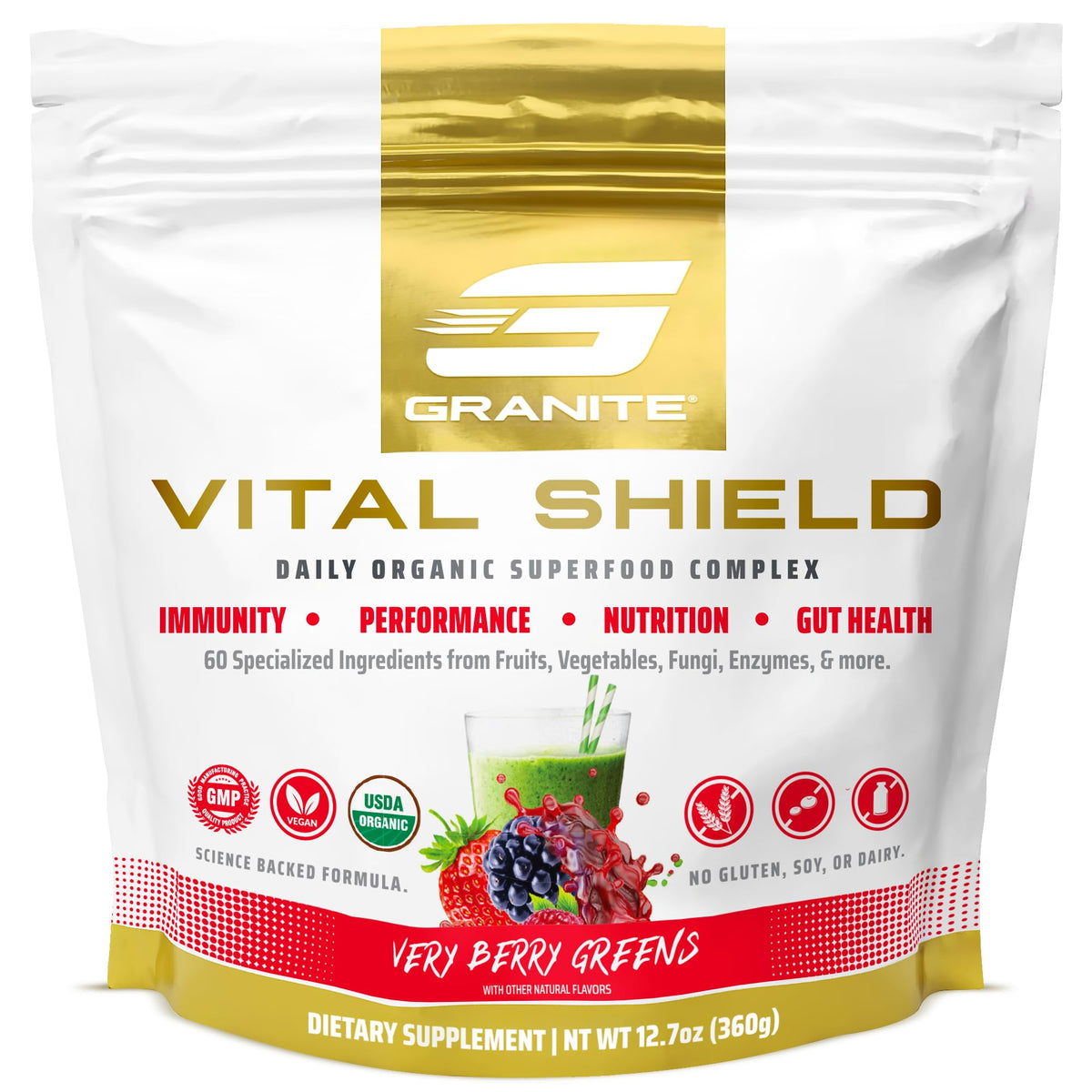 Hero image of Granite Nutrition Vital Shield Very Berry bottle