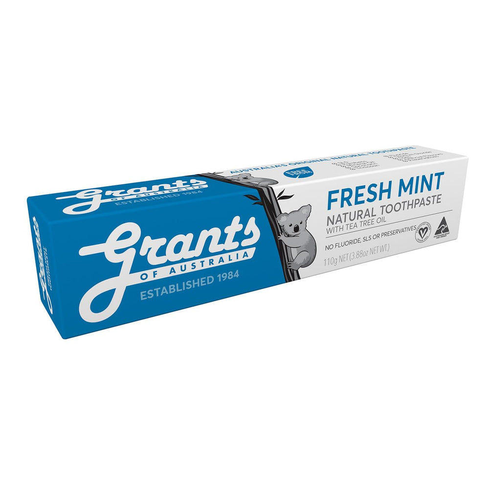 Eco-friendly packaging for Grants of Australia Natural Toothpaste Fresh Mint with Tea Tree Oil