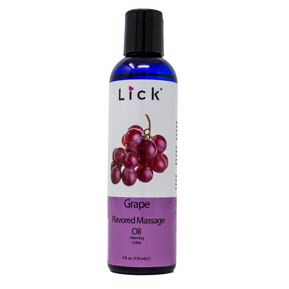 Grape flavored massage oil bottle 4 oz with label