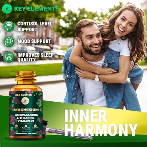 Grape flavored magnesium glycinate drops bottle