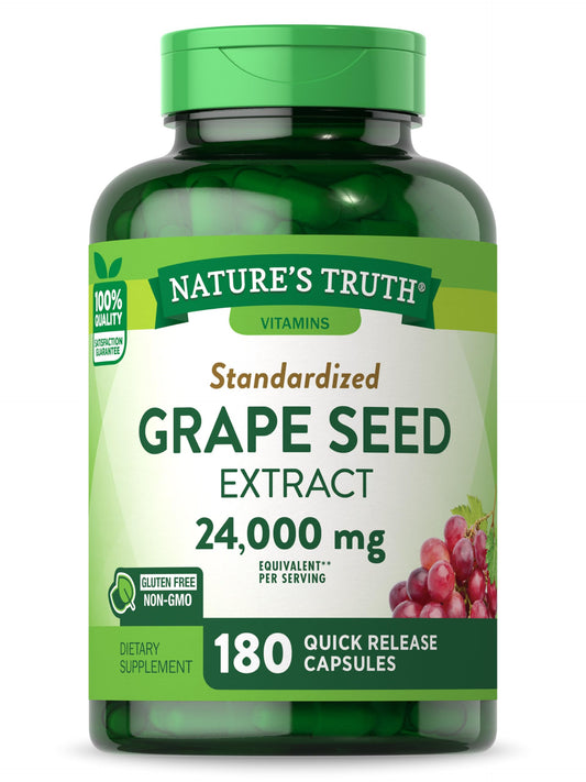 Nature’s Truth Grape Seed Extract bottle – 24,000 mg per serving, 180 capsules