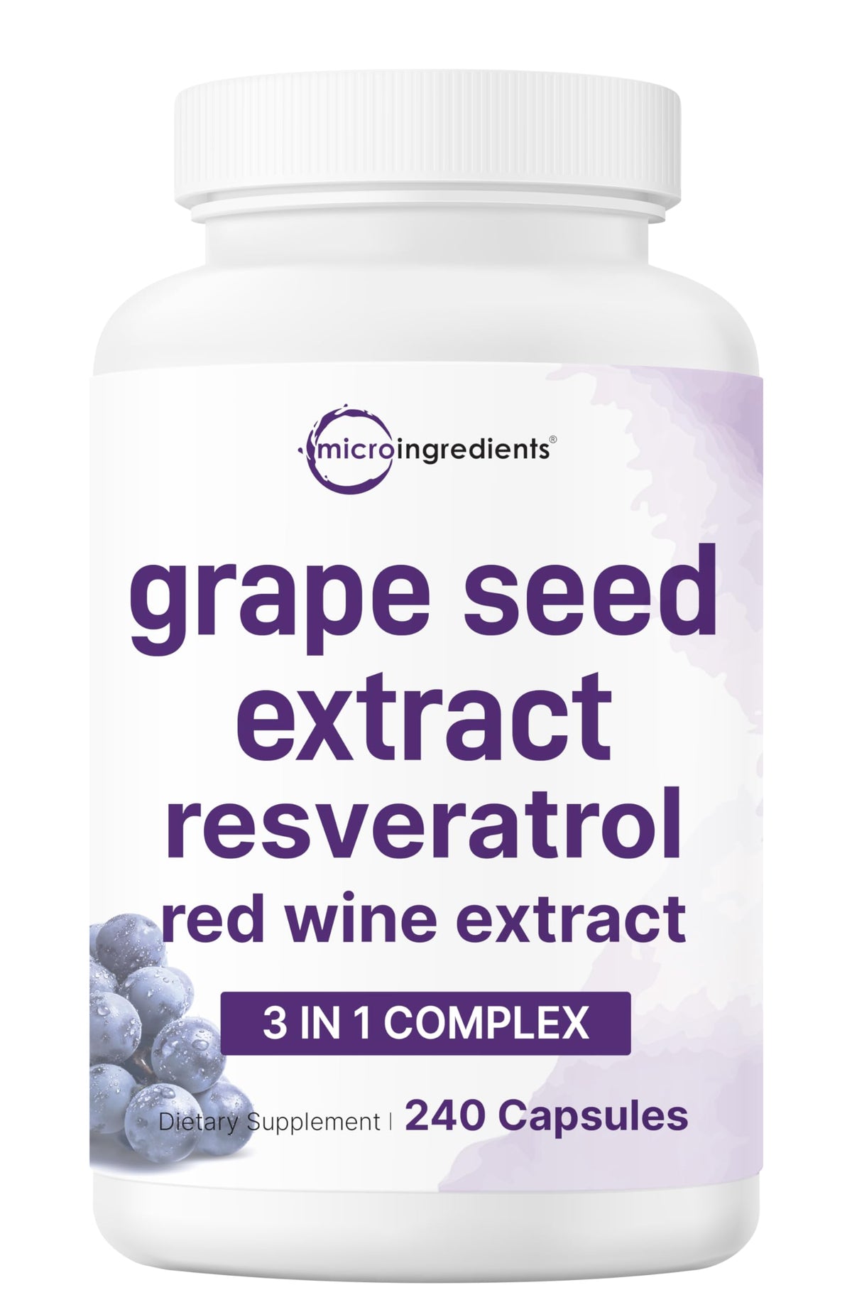 Front view of Micro Ingredients Grape Seed Extract bottle
