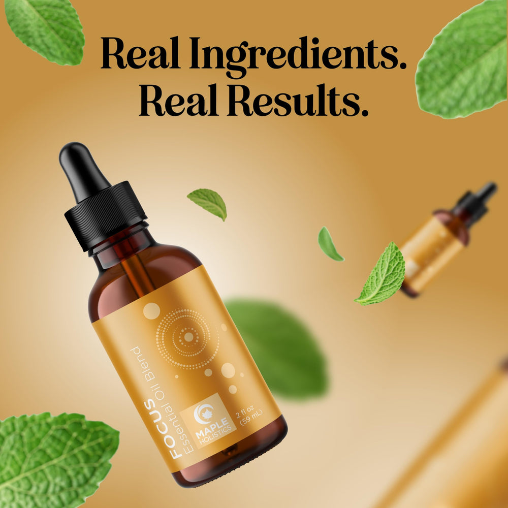 Bottle showing grapefruit, bergamot, peppermint and eucalyptus oils