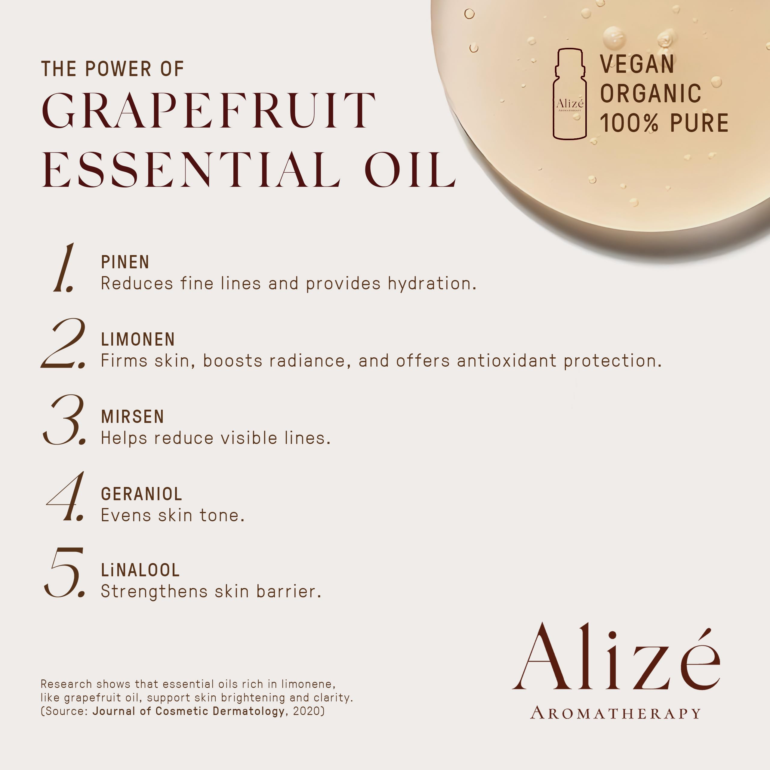 USDA Organic certification label on grapefruit essential oil bottle