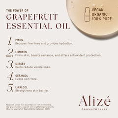 USDA Organic certification label on grapefruit essential oil bottle