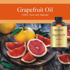 Grapefruit essential oil bottle with label