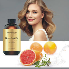 Grapefruit essential oil bottle showing cap and label