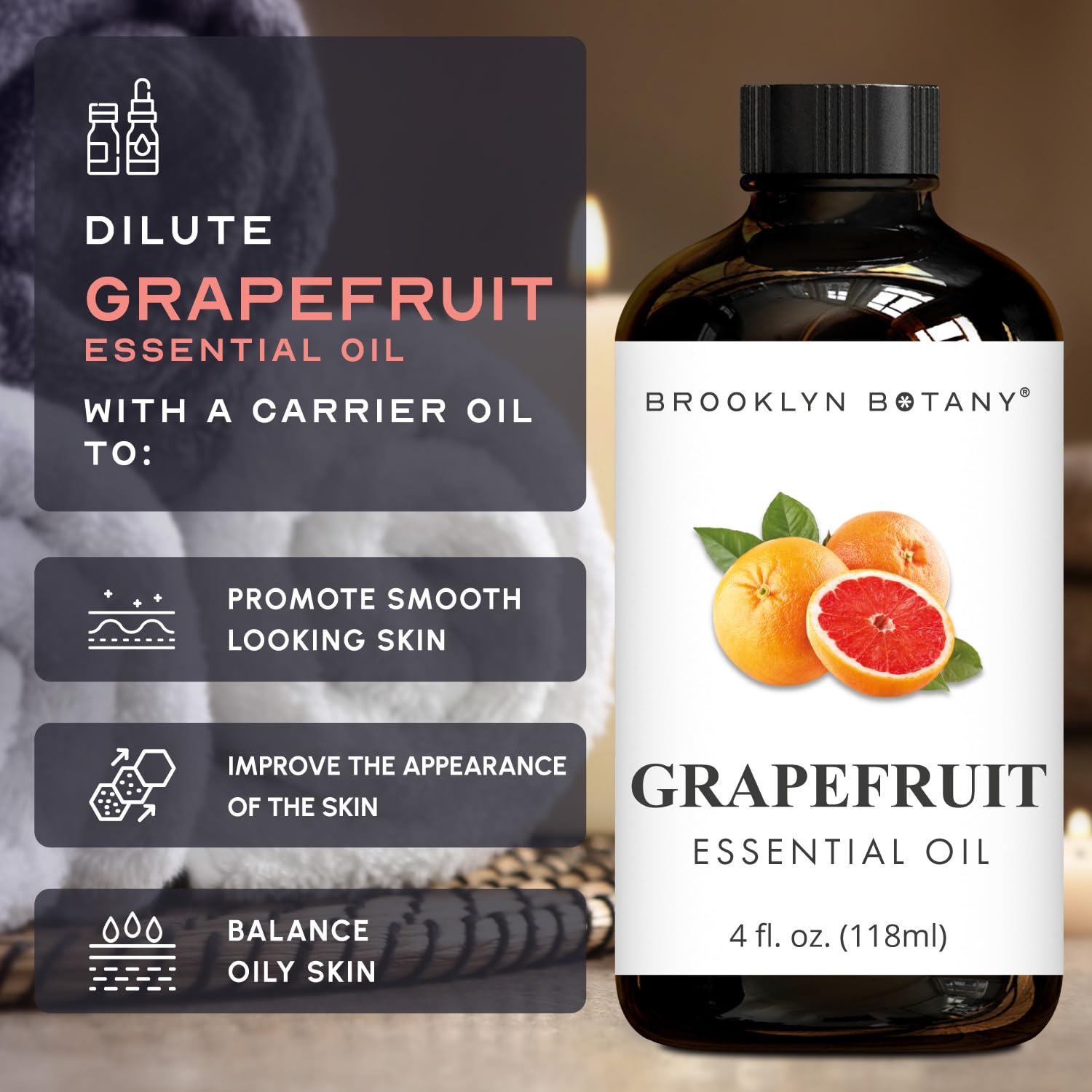 Grapefruit essential oil used in diffuser blends