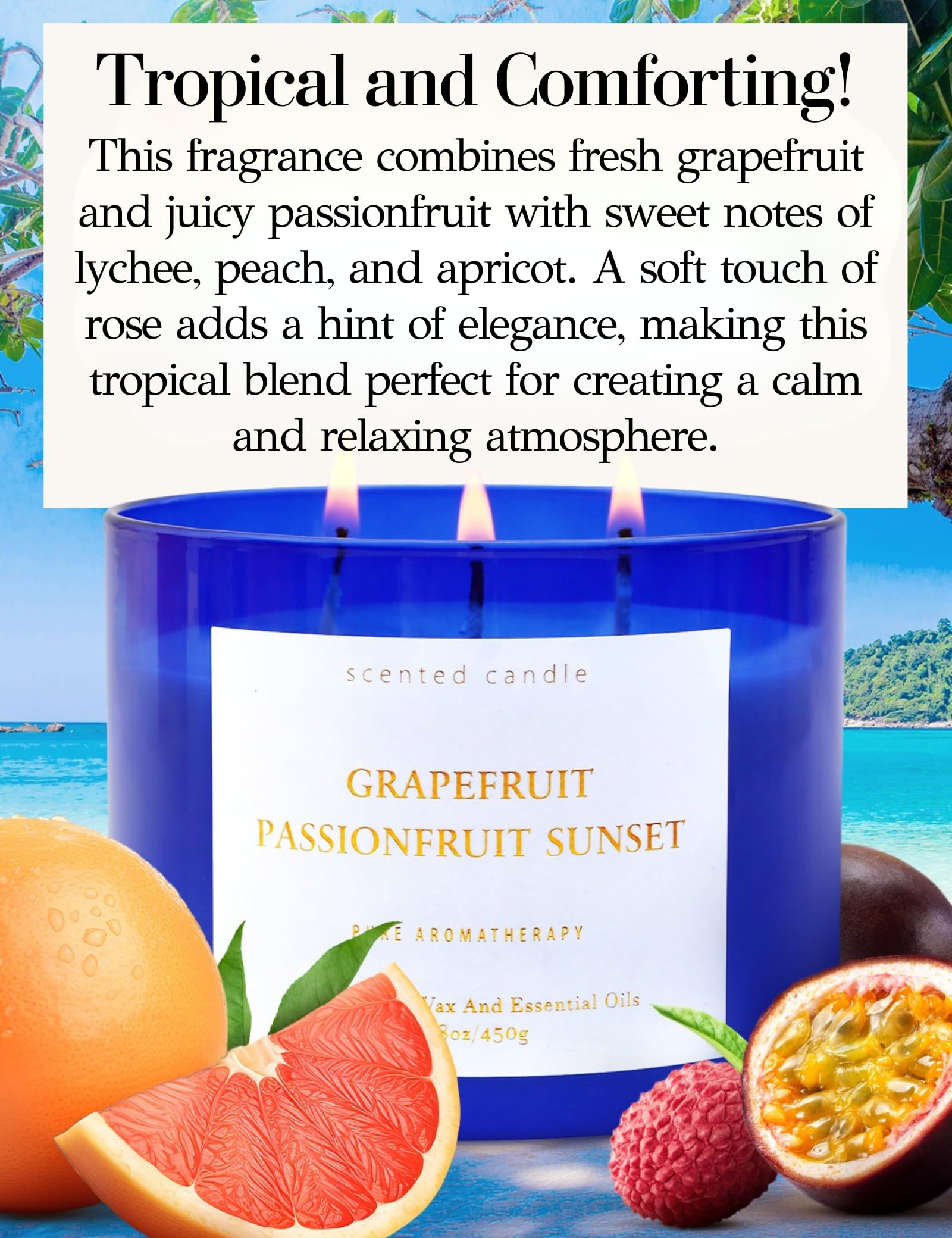 Close-up of three cotton wicks in soy wax