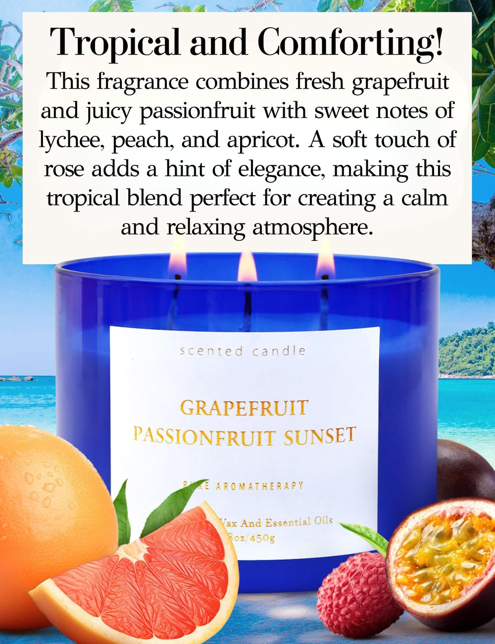 Close-up of three cotton wicks in soy wax