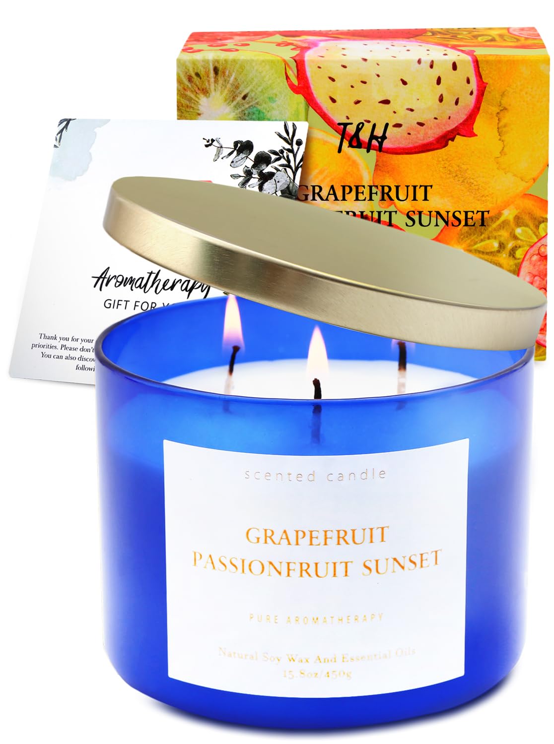 Candle burning with warm, room-filling glow