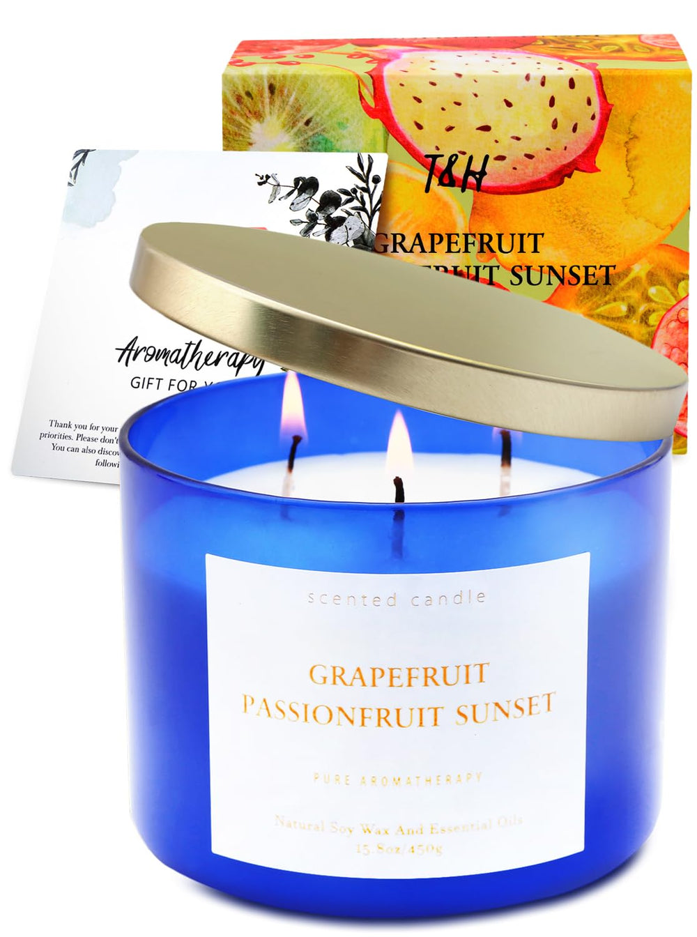 Candle burning with warm, room-filling glow