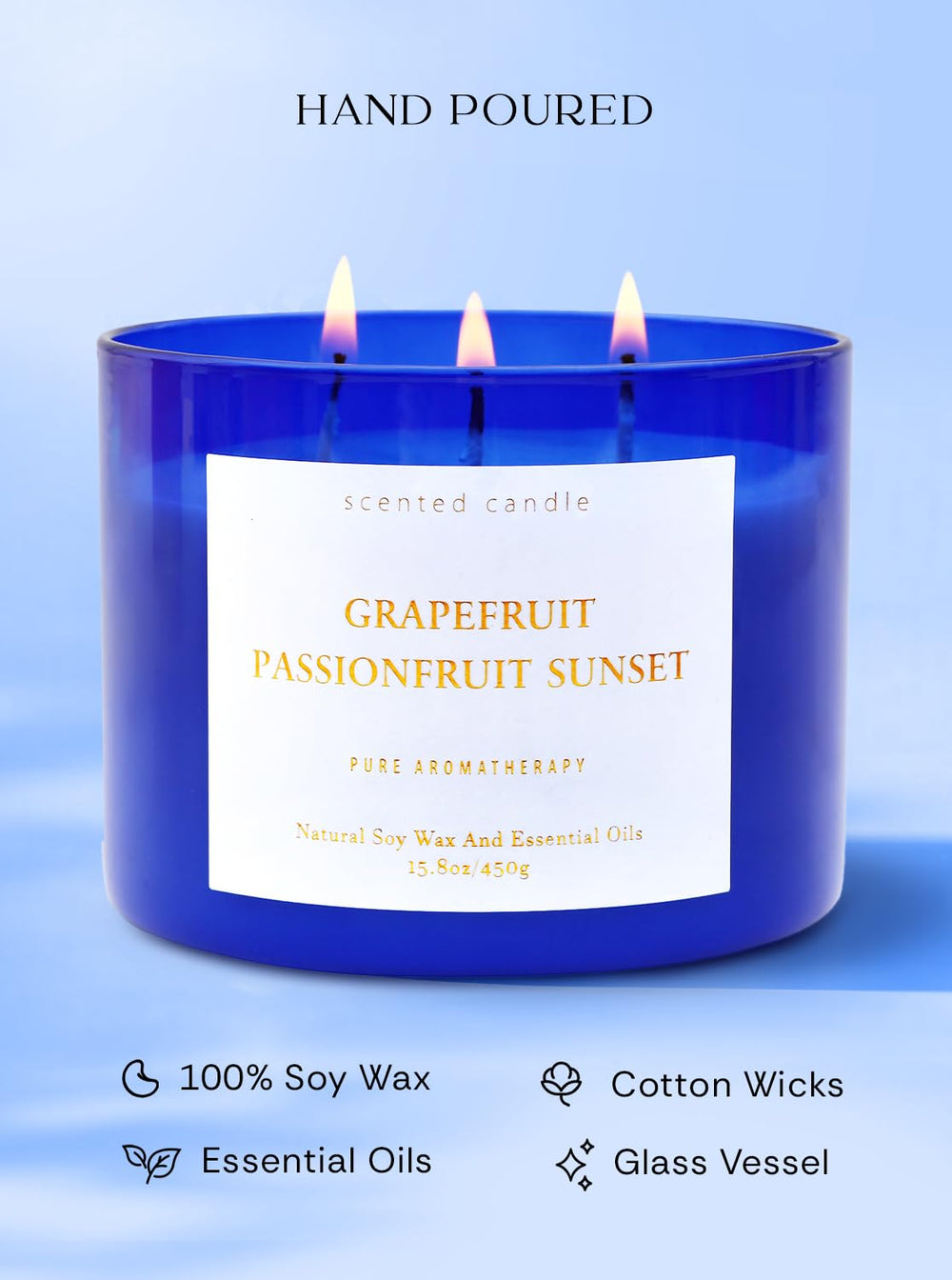 Candle on a tropical-themed surface with bright lighting