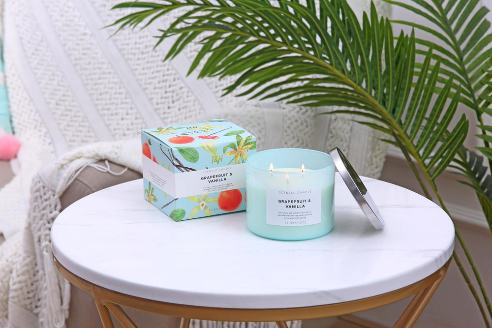 Minimalist home decor with candle as centerpiece