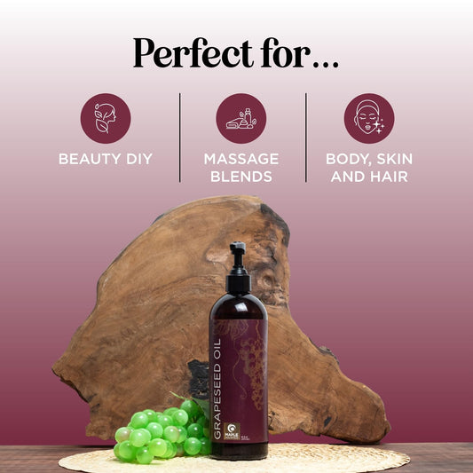 Grapeseed oil applied to skin