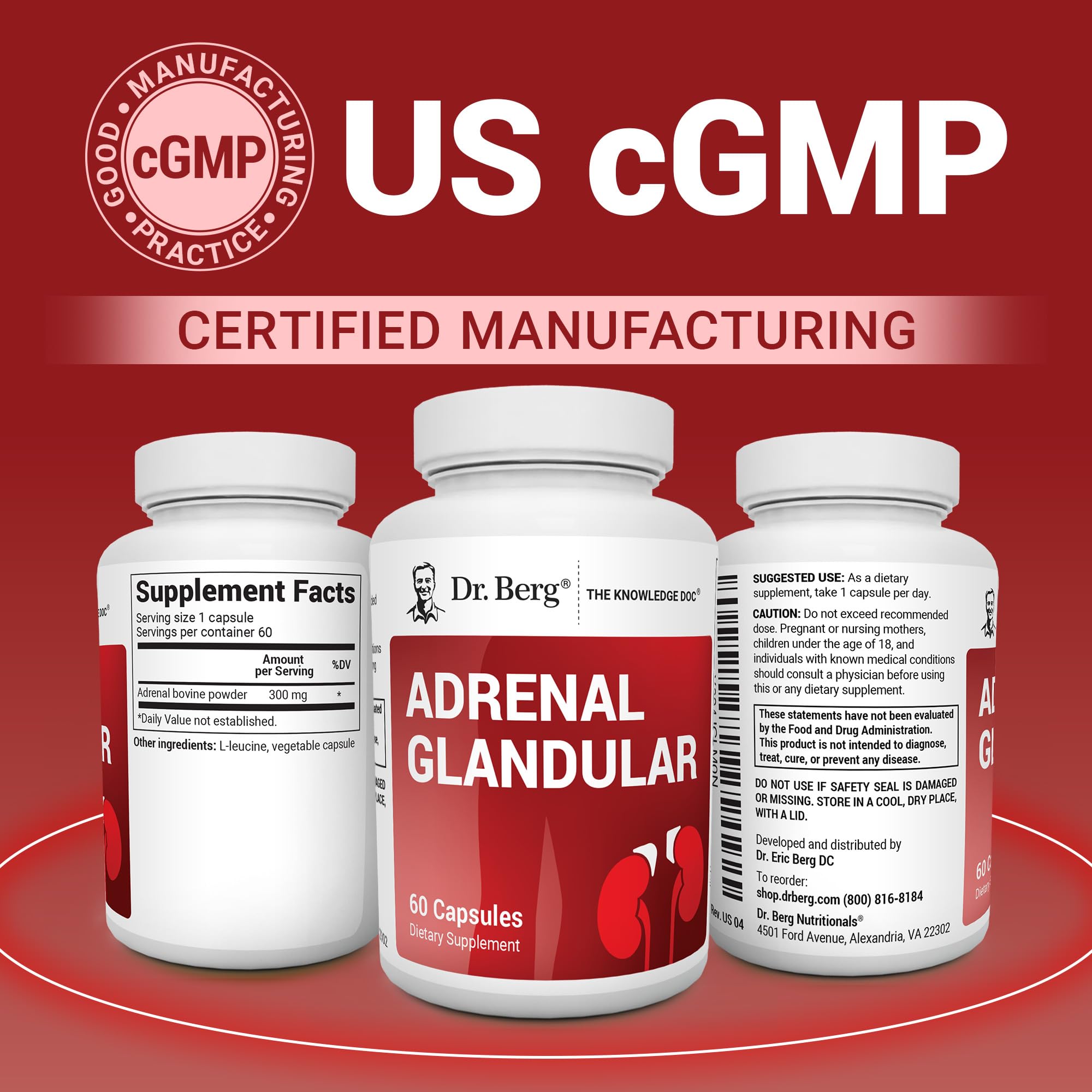 Grass-fed adrenal glandular source for Dr. Berg supplement
