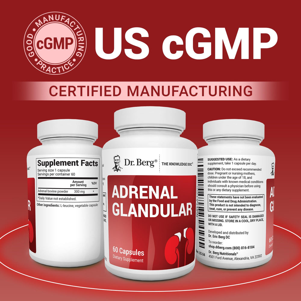 Grass-fed adrenal glandular source for Dr. Berg supplement