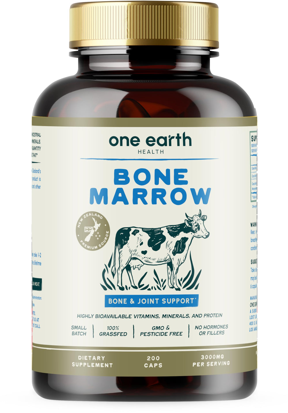 Grass Fed Beef Bone Marrow Supplement bottle – 200 count