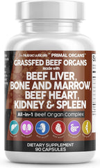 Grass-fed beef liver capsules bottle close-up