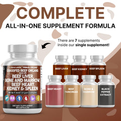 Desiccated beef liver and organ blend capsules
