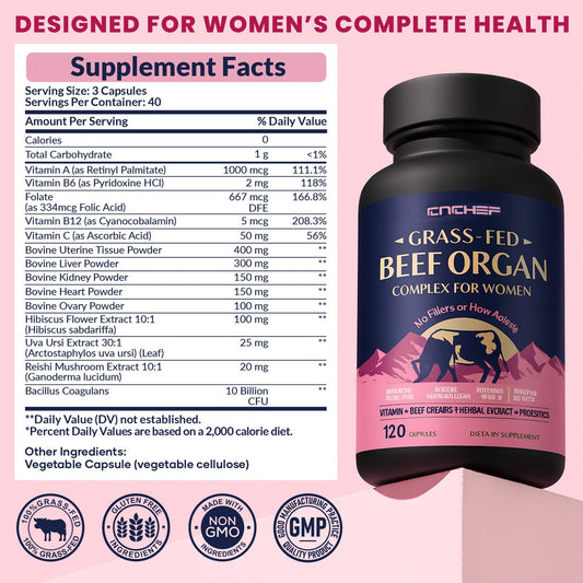 Grass-fed beef offal blend background