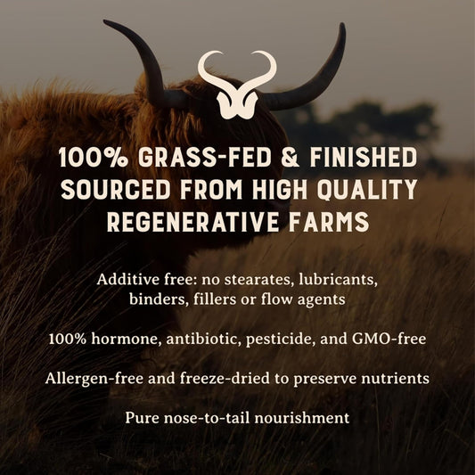 Grass-fed beef organs including liver and heart collage