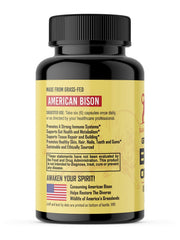 Capsules in bottle for LGS Grass Fed Bison Organ Supplement