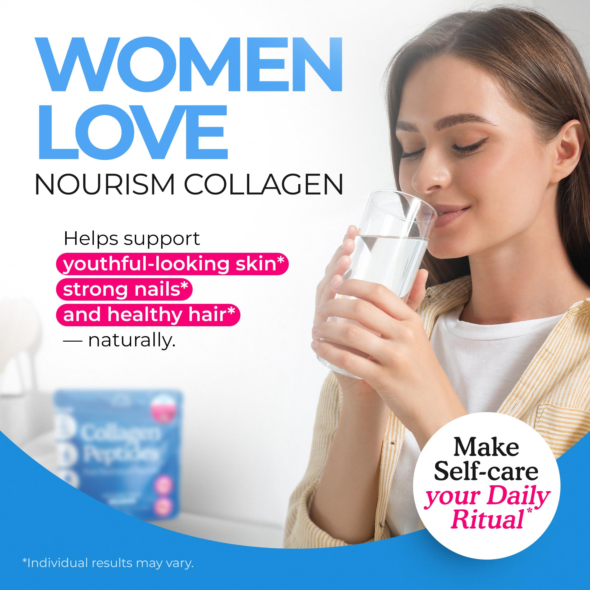 Hair, skin, nails support with Type I & III collagen