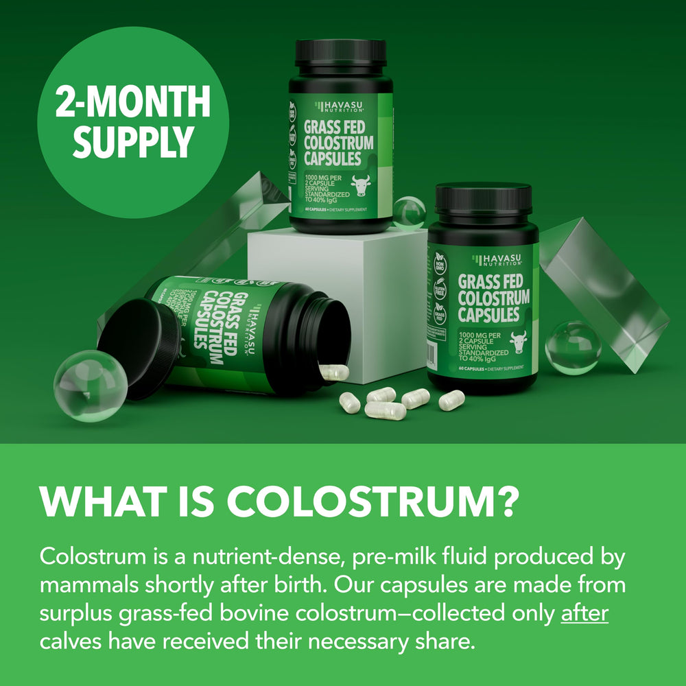120-count bottle of grass fed colostrum capsules